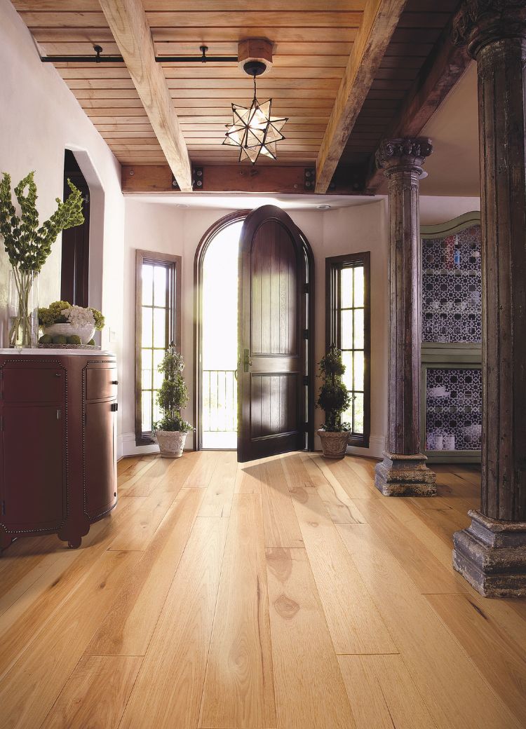 hardwood flooring residential installation in a Rochester entryway
