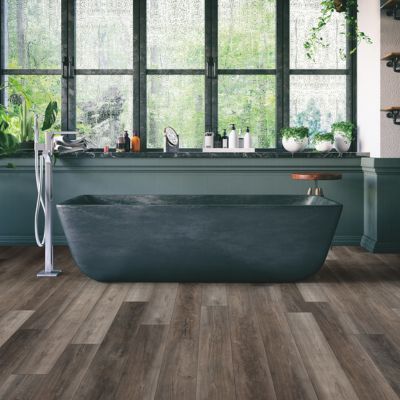 luxury vinyl plank floors in a stylish Rochester MN bathroom